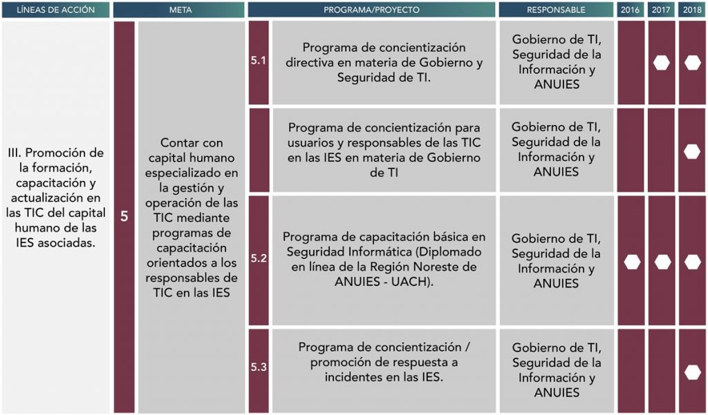 Ejes estratégicos y líneas de acción - Comité ANUIES-TIC